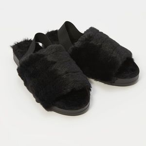 Sling Back Fuzzy Slippers